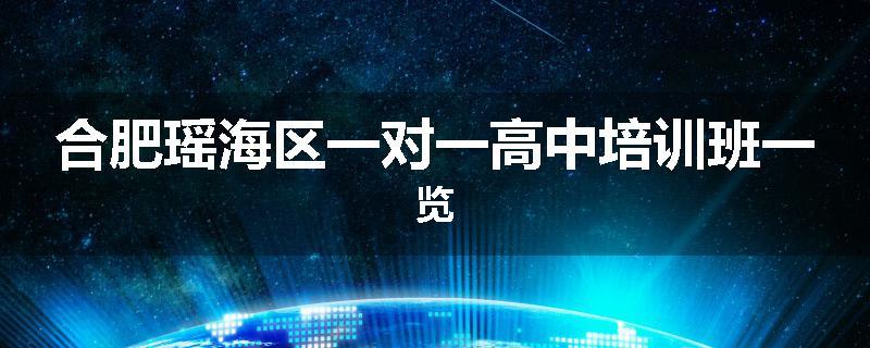 合肥瑶海区一对一高中培训班一览