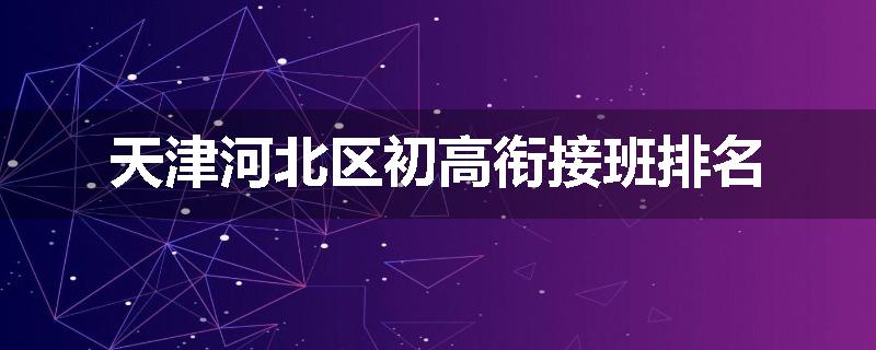 天津河北区初高衔接班排名