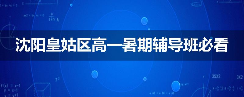 沈阳皇姑区高一暑期辅导班必看