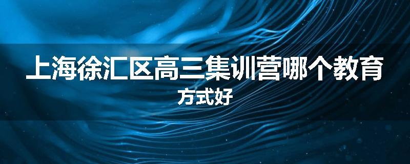 上海徐汇区高三集训营哪个教育方式好