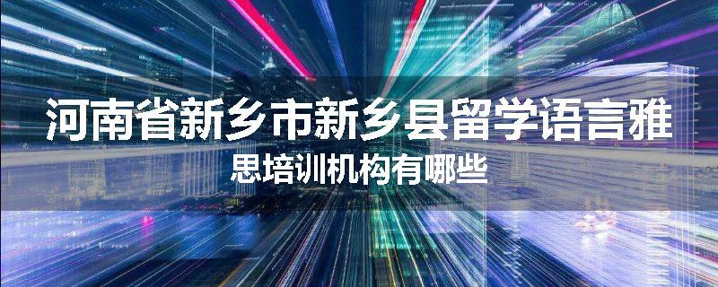河南省新乡市新乡县留学语言雅思培训机构有哪些