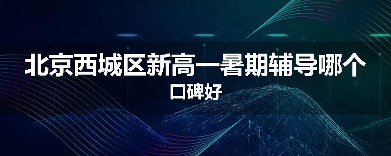 北京西城区新高一暑期辅导哪个口碑好