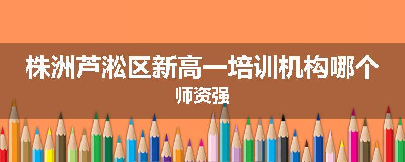 株洲芦淞区新高一培训机构哪个师资强