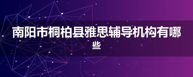 南阳市桐柏县雅思辅导机构有哪些