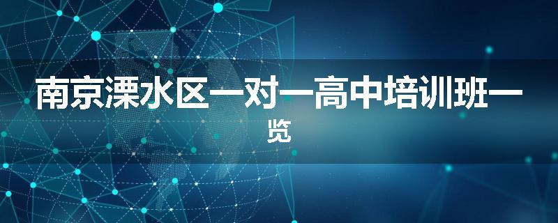 南京溧水区一对一高中培训班一览