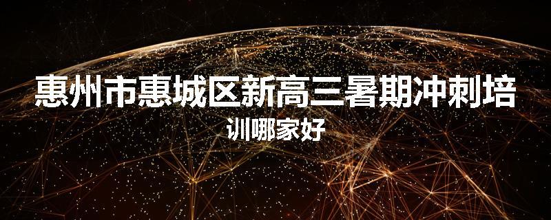 惠州市惠城区新高三暑期冲刺培训哪家好