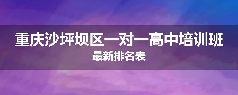 重庆沙坪坝区一对一高中培训班最新排名表
