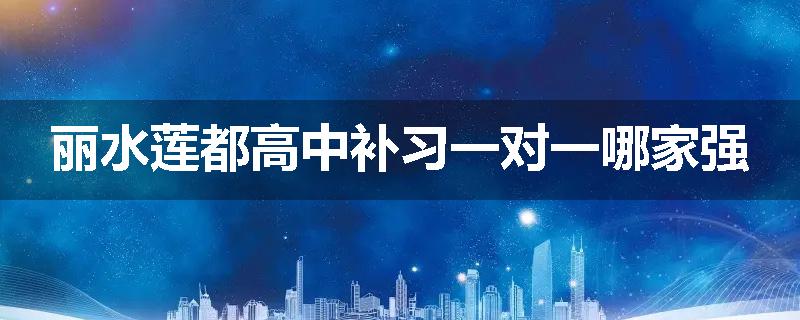 丽水莲都高中补习一对一哪家强