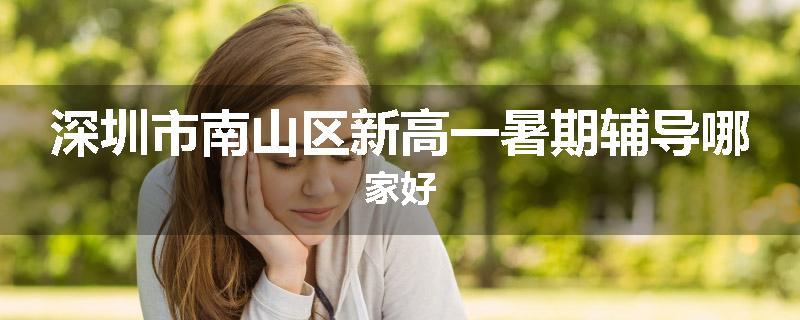 深圳市南山区新高一暑期辅导哪家好