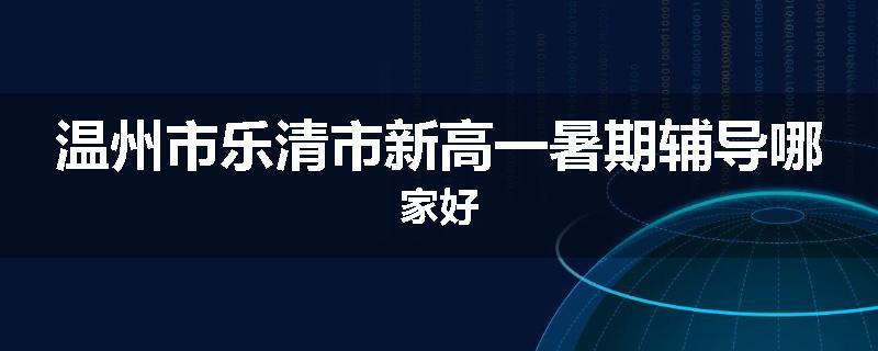 温州市乐清市新高一暑期辅导哪家好