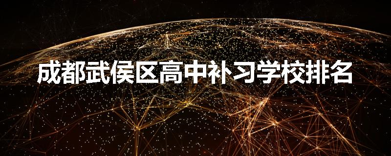 成都武侯区高中补习学校排名