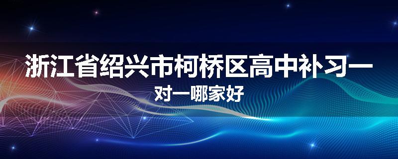 浙江省绍兴市柯桥区高中补习一对一哪家好