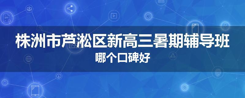 株洲市芦淞区新高三暑期辅导班哪个口碑好