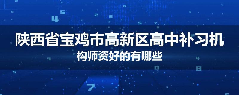 陕西省宝鸡市高新区高中补习机构师资好的有哪些