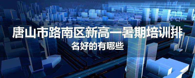 唐山市路南区新高一暑期培训排名好的有哪些