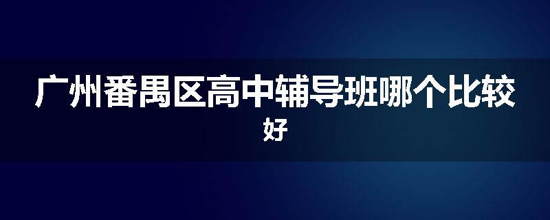 广州番禺区高中辅导班哪个比较好