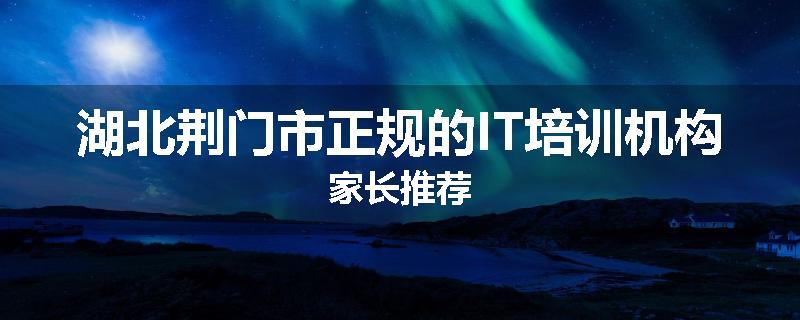 湖北荆门市正规的IT培训机构家长推荐
