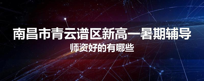 南昌市青云谱区新高一暑期辅导师资好的有哪些