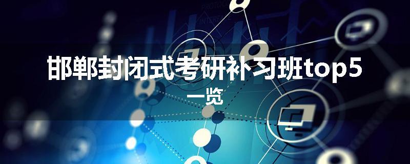 邯郸封闭式考研补习班top5一览