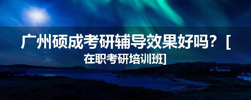广州硕成考研辅导效果好吗？[在职考研培训班]
