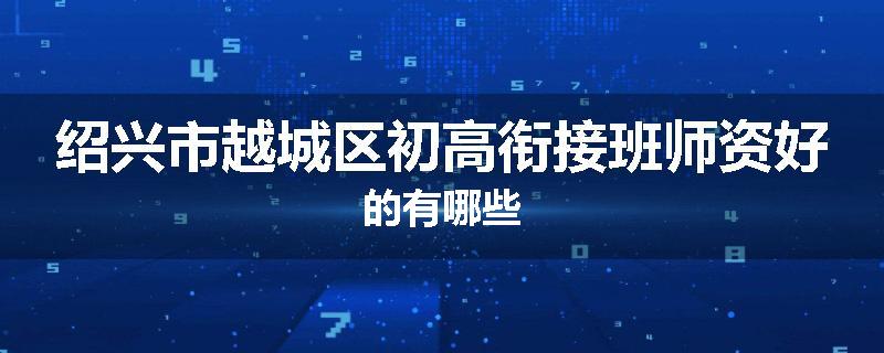 绍兴市越城区初高衔接班师资好的有哪些