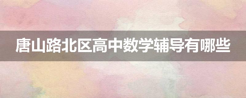 唐山路北区高中数学辅导有哪些