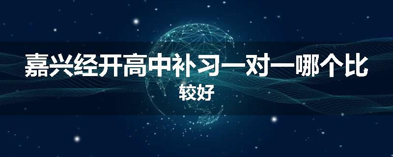 嘉兴经开高中补习一对一哪个比较好