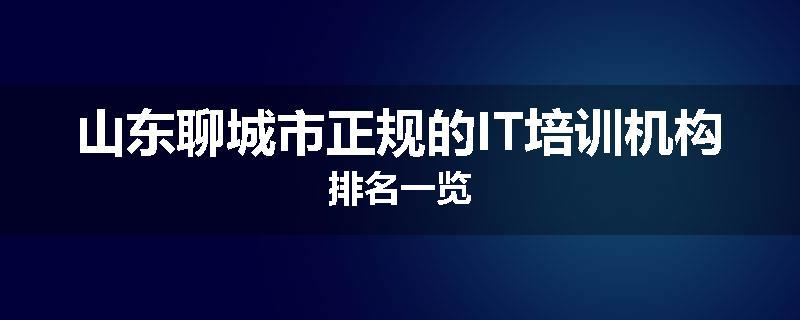 山东聊城市正规的IT培训机构排名一览