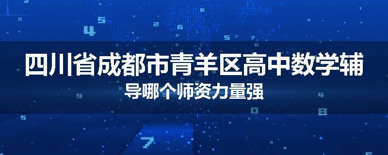 四川省成都市青羊区高中数学辅导哪个师资力量强