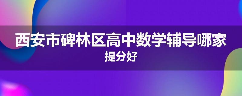 西安市碑林区高中数学辅导哪家提分好