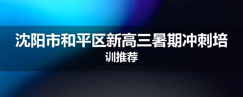 沈阳市和平区新高三暑期冲刺培训推荐