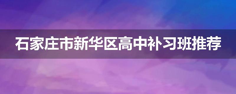 石家庄市新华区高中补习班推荐
