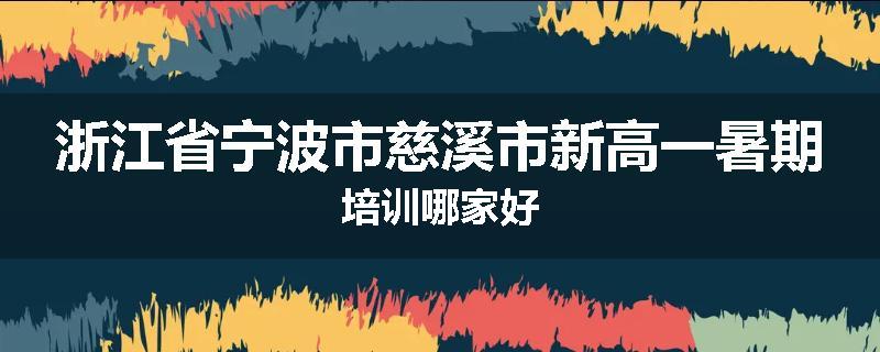 浙江省宁波市慈溪市新高一暑期培训哪家好