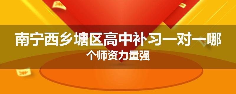 南宁西乡塘区高中补习一对一哪个师资力量强