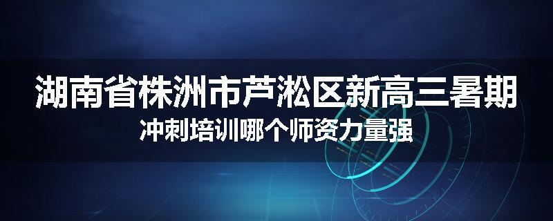 湖南省株洲市芦淞区新高三暑期冲刺培训哪个师资力量强