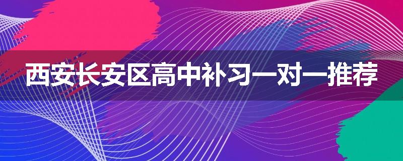 西安长安区高中补习一对一推荐