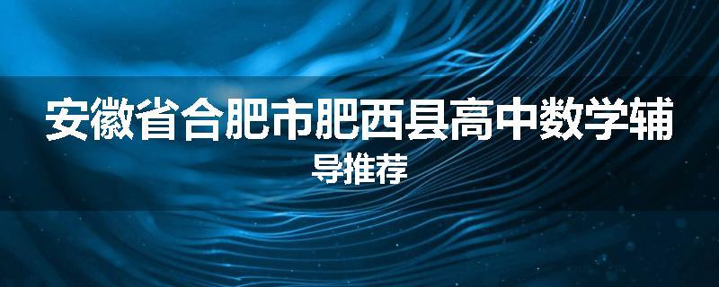 安徽省合肥市肥西县高中数学辅导推荐