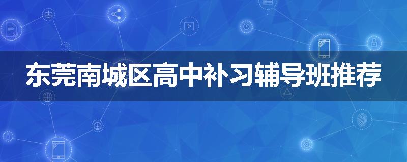 东莞南城区高中补习辅导班推荐