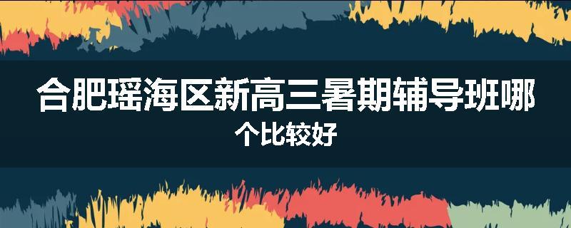 合肥瑶海区新高三暑期辅导班哪个比较好