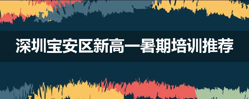 深圳宝安区新高一暑期培训推荐