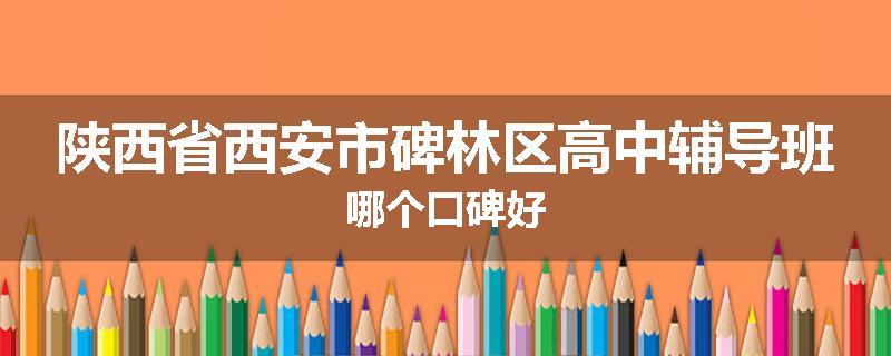 陕西省西安市碑林区高中辅导班哪个口碑好