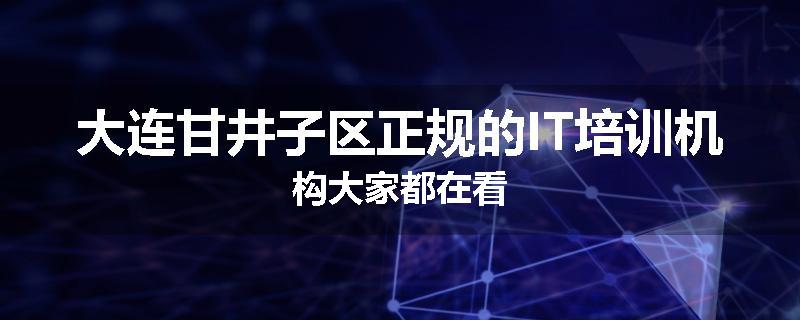 大连甘井子区正规的IT培训机构大家都在看