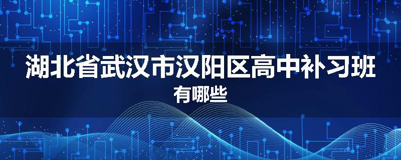 湖北省武汉市汉阳区高中补习班有哪些