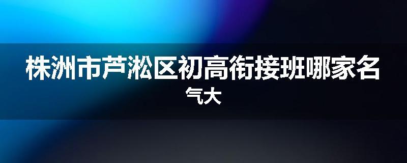 株洲市芦淞区初高衔接班哪家名气大
