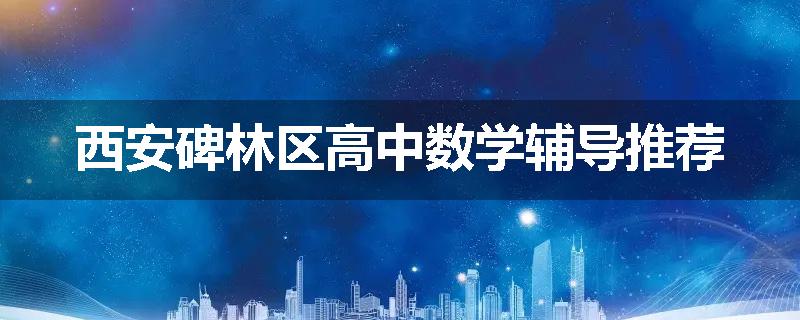 西安碑林区高中数学辅导推荐