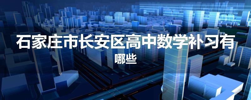 石家庄市长安区高中数学补习有哪些