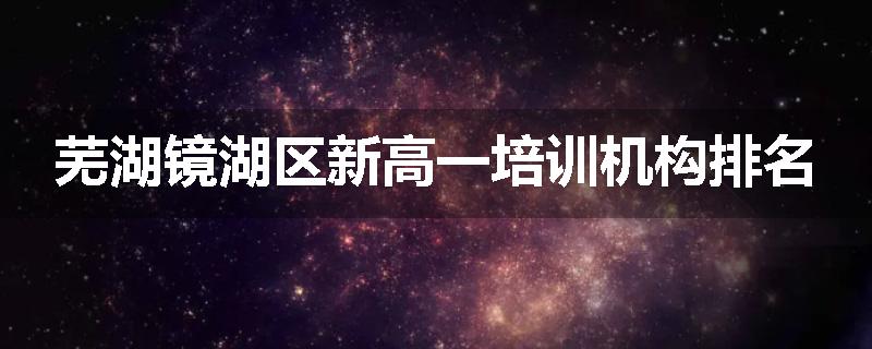 芜湖镜湖区新高一培训机构排名