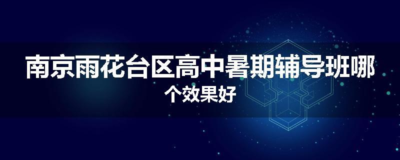 南京雨花台区高中暑期辅导班哪个效果好