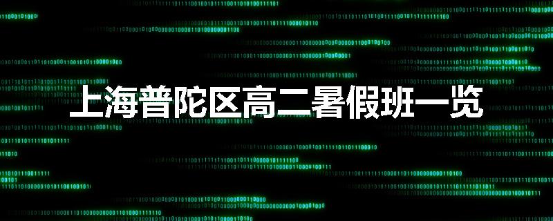 上海普陀区高二暑假班一览