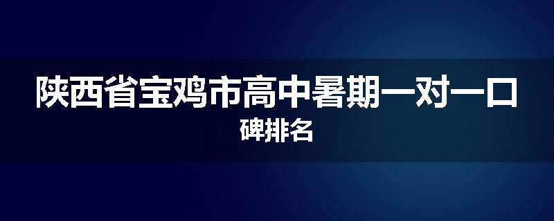 陕西省宝鸡市高中暑期一对一口碑排名
